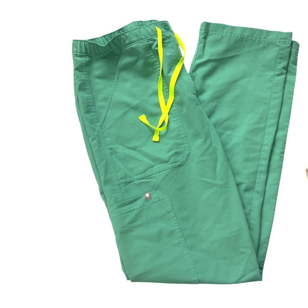 FIGS Men Scrub Pants  Large Surgical Green Cairo Slim Cargo Scrubs Medical